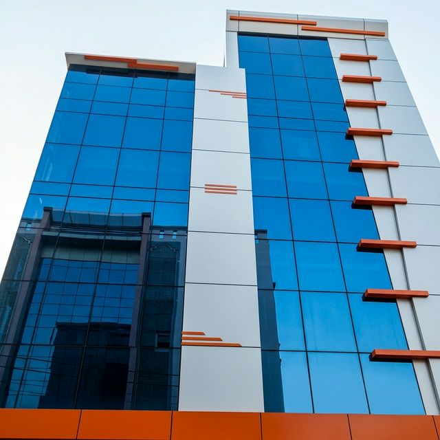Modern Structural Glass Facade with Premium Reflections